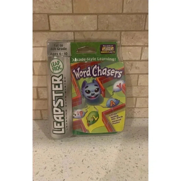 Leapfrog Leapster Word Chasers Game 1st-4th Grade Learning Cat Mouse BC - Picture 1 of 2